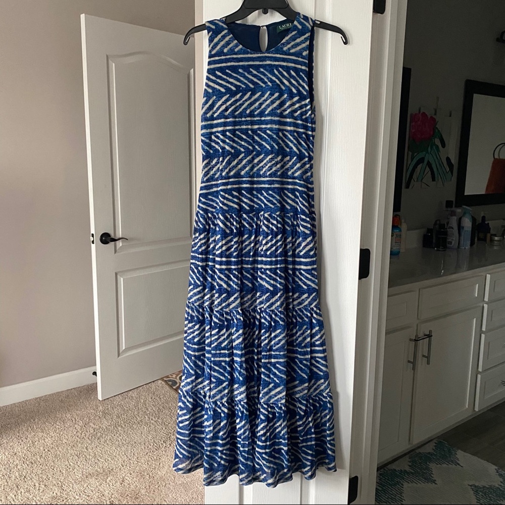 RALPH LAUREN Lauren Fit Flare Maxi Dress